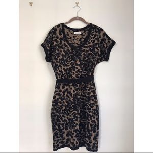 Calvin Klein Leopard Print Sweater Dress